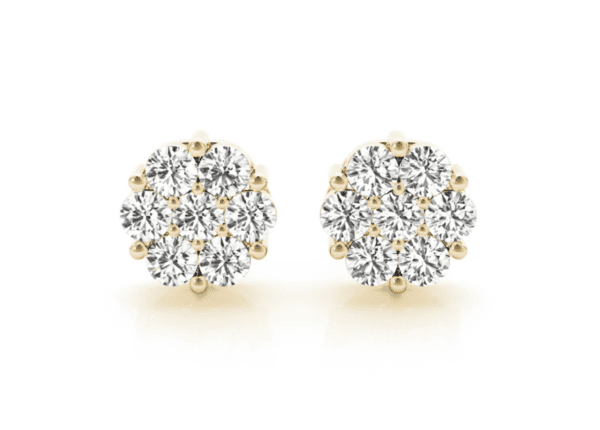 Seven-Stone Diamond Cluster Earrings - Image 3